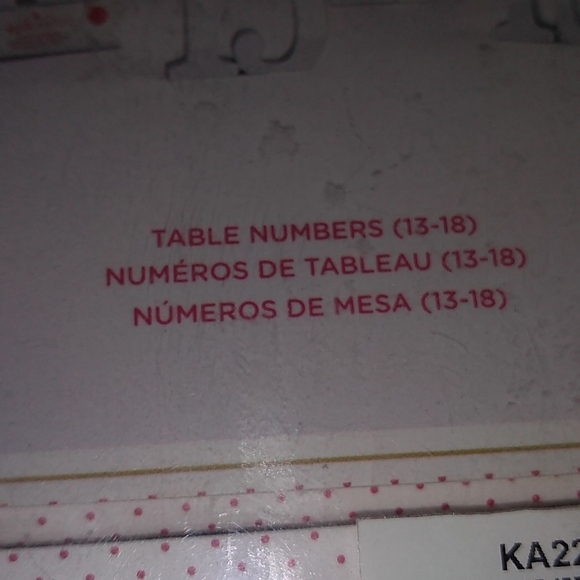 Kate Aspen Mirror Table Numbers 13-18 - Picture 4 of 5